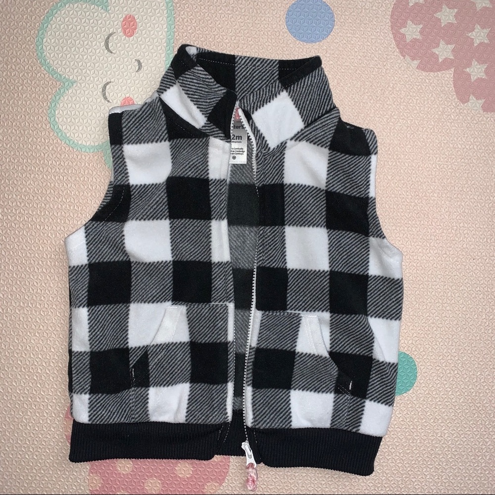 Carters Baby Girls Plaid Fleece Vest 12 mo